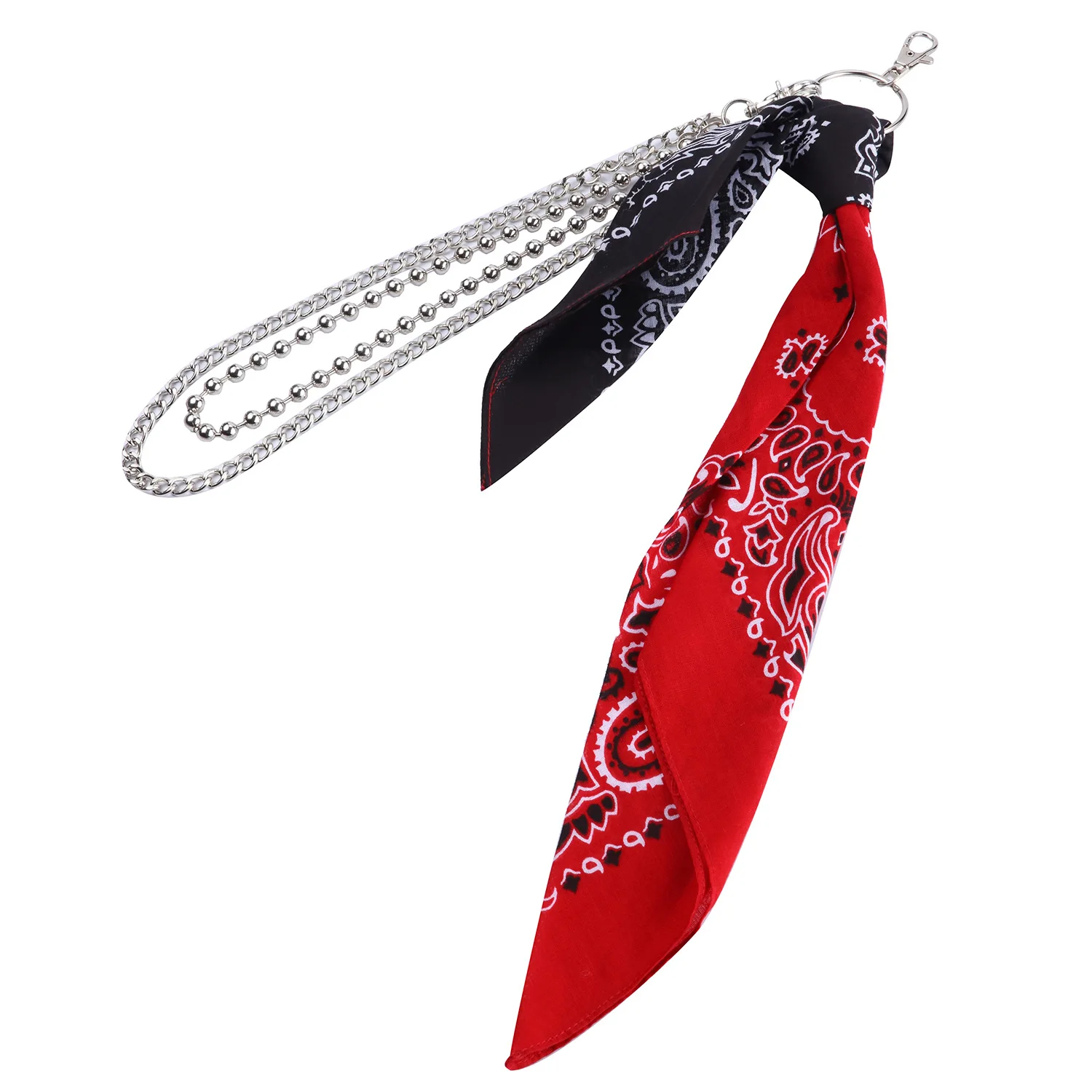 Black Red Новые уличные длинные большие кольца цепи Рок Панк Брюки-хипстер Жан брелок кольцо клип брелок хип-хоп аксессуары для бандан YE61 - Цвет: Black Red