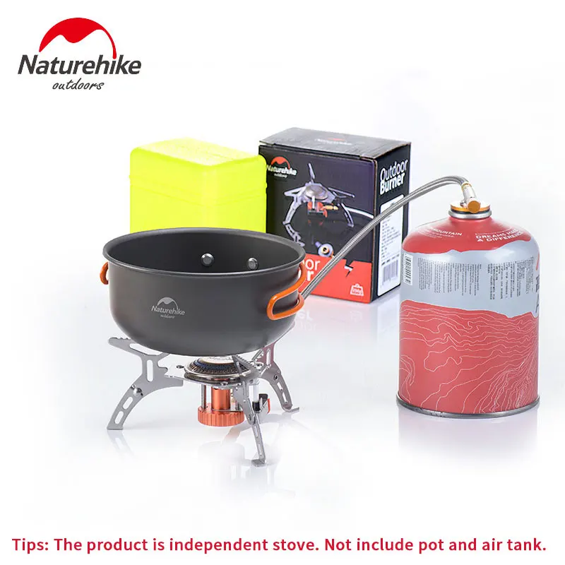 Naturehike Split Outdoor Burner Stove Collapsible Camping Kitchen Cylinder Propane Grill Gas Picnic Wind shield Pot | Спорт и
