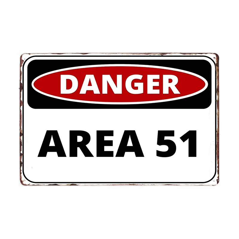 Светло-зеленый Carteles De Metal Винтаж Area 51 Предупреждение Бар Декор Винтаж металлический знак Wall Art Для для гаража паба кафе стены Стикеры 20*30 см - Цвет: Светло-зеленый