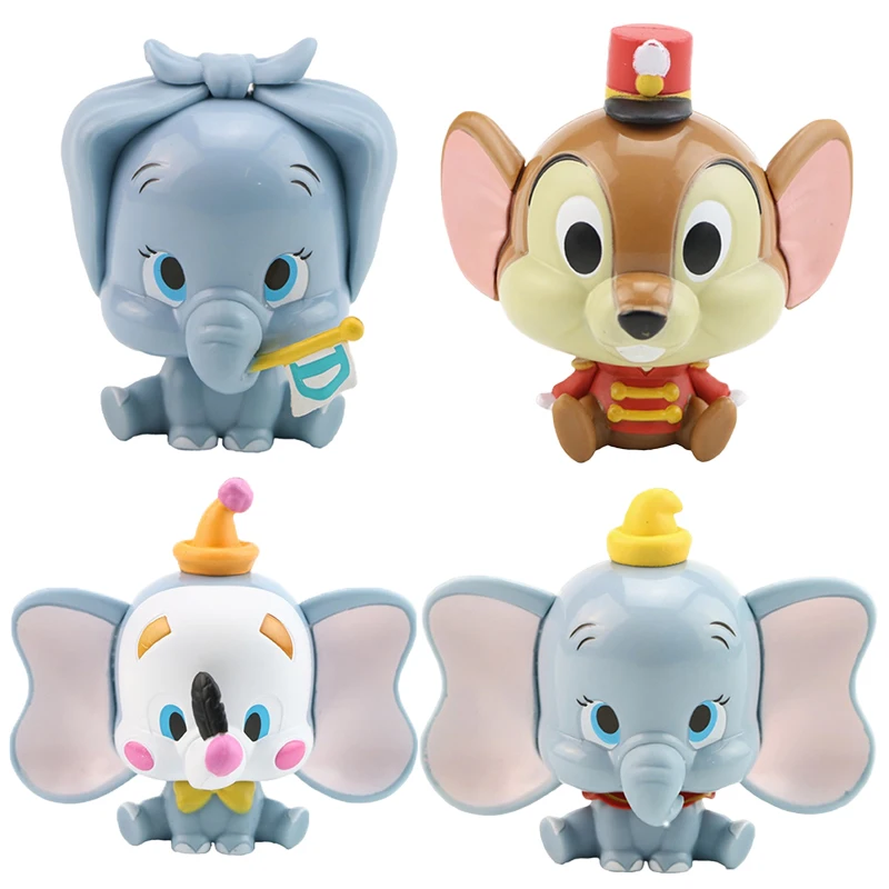 

4 шт./компл. экшн-фигурки Disney Дамбо, 9 см, фигурки-модели Дамбо, коллекционные игрушки, подарки для детей