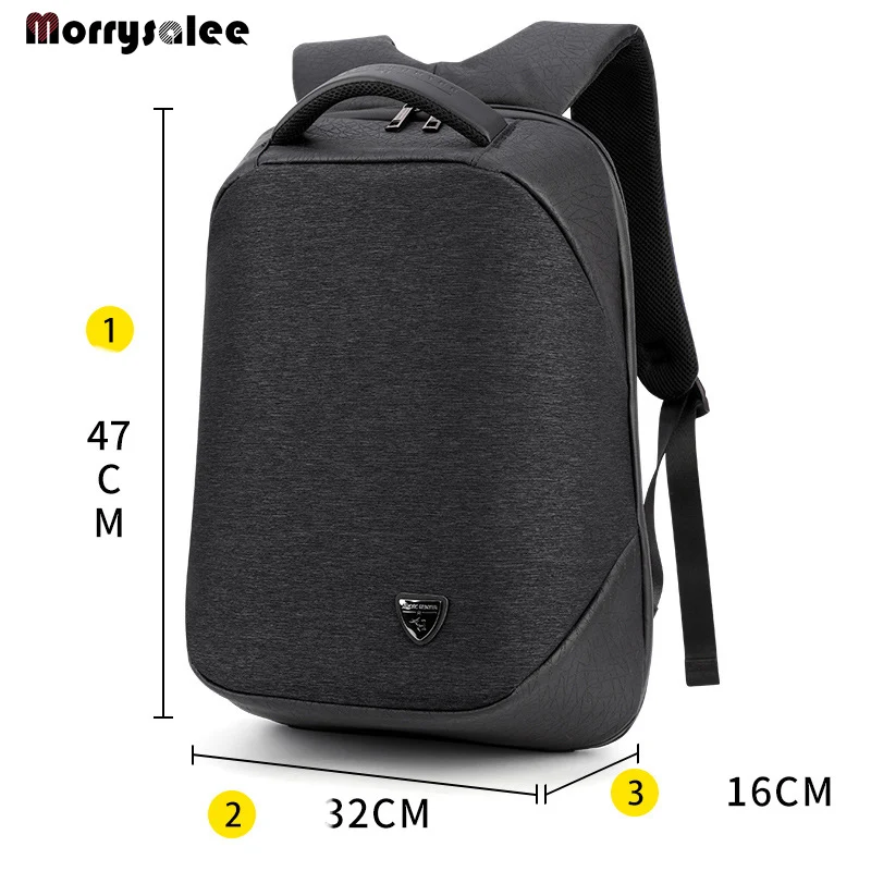 Мужской рюкзак с защитой от кражи Черный дорожный школьный USB разъемом для