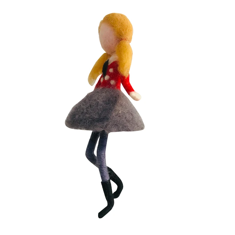 

Wool Felt Diy Handmade Pok Le DIY Long Legged Girl Doll Material Package Home Car Pendant Ornament Semi-Finished Product Fieltro