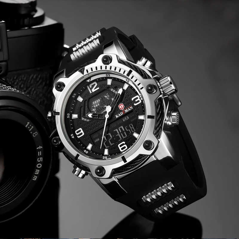 Часы наручные KADEMAN Мужские кварцевые в стиле милитари роскошные брендовые