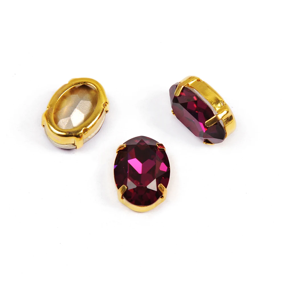CTPA3bI 4120 Oval Fuchsia Color Crystal Glass Rhinestones Beads For Jewelry Making Charming Needlework Accessories Strass | Украшения и