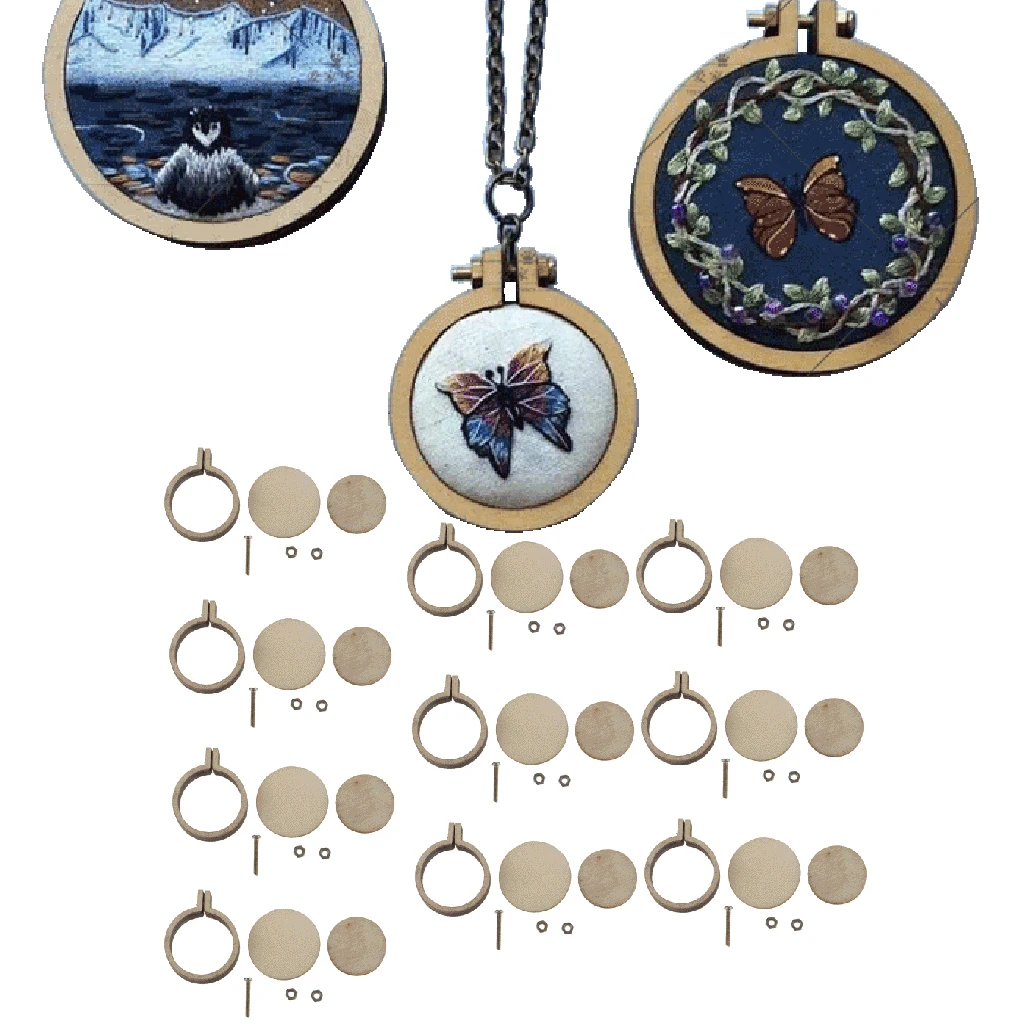 

10 Set Mini Round Wooden Embroidery Hoop Frame Inner Diamater 2cm - Cross Stitch, Arts, DIY Crafts Tools