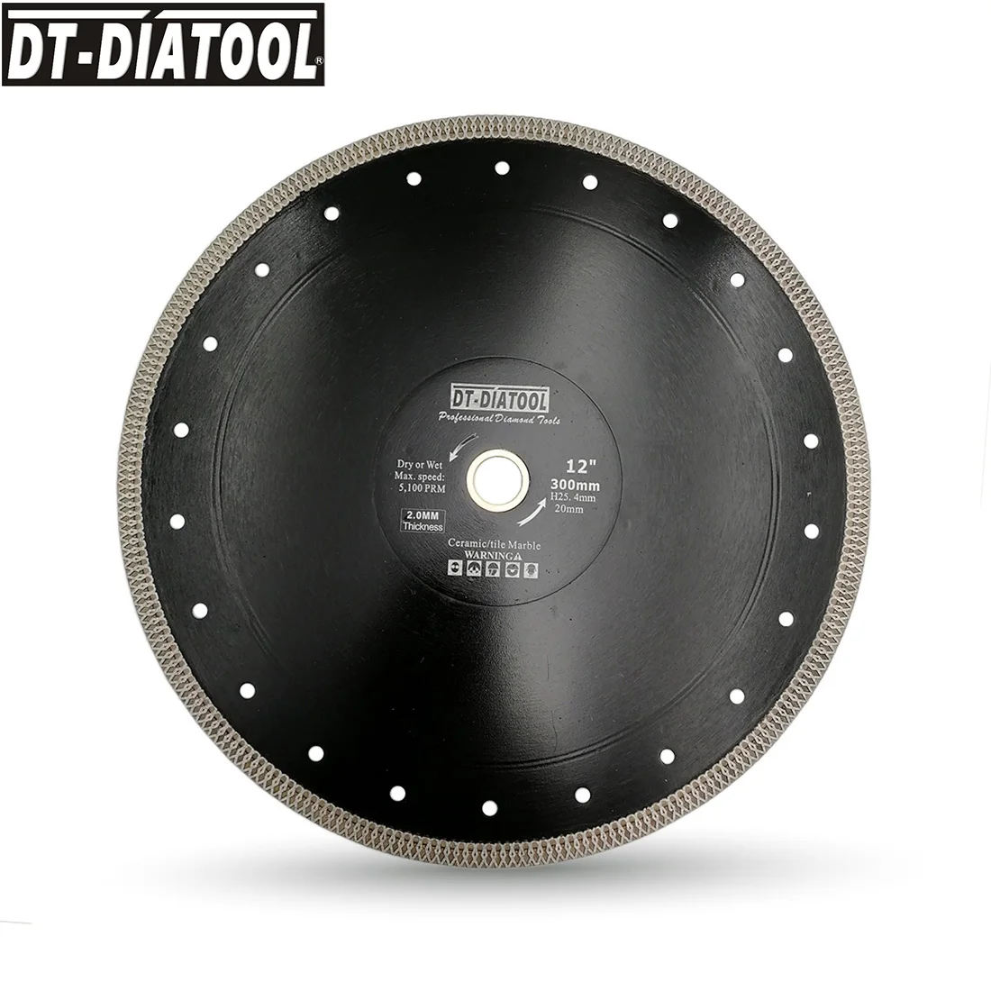 DT-DIATOOL 1pc Dia 300mm/12inch Hot-pressed High Quality Diamond Saw Blade X Mesh Turbo Cutting Disc Tile Marble Porcelain Blade