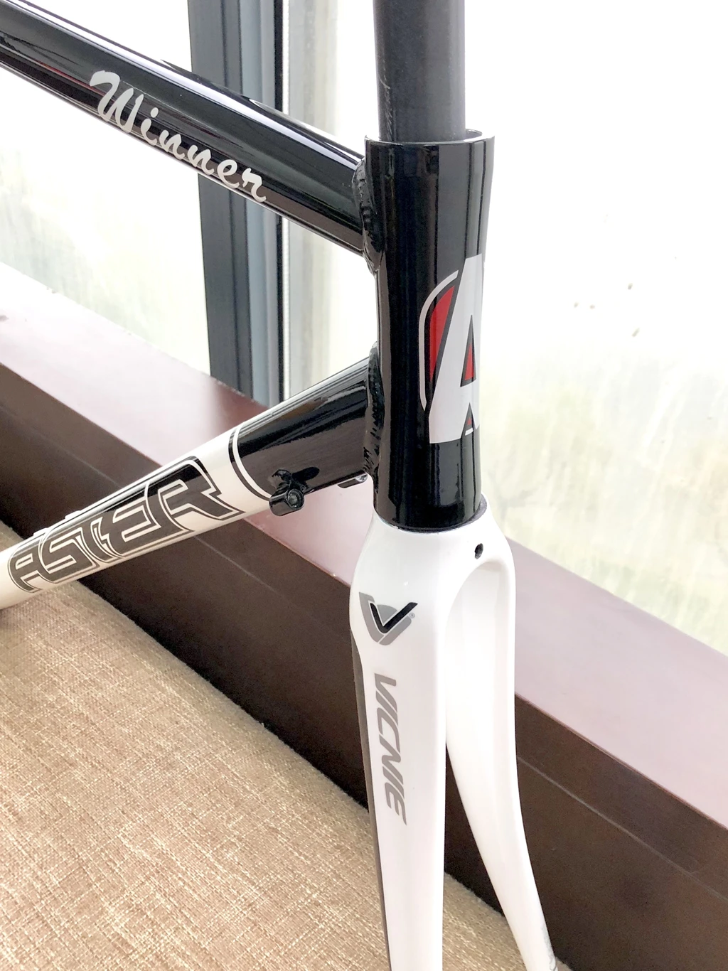 Aster Road Bike Alloy Frame / carbon Fork 56cm black white | Спорт и развлечения