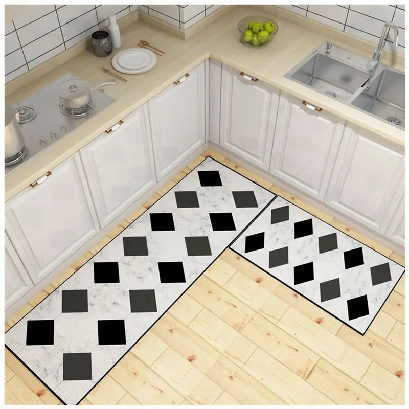 

Kitchen Printed Non-Slip Carpet Absorb Water and Oil Floor Mat Rug @LS