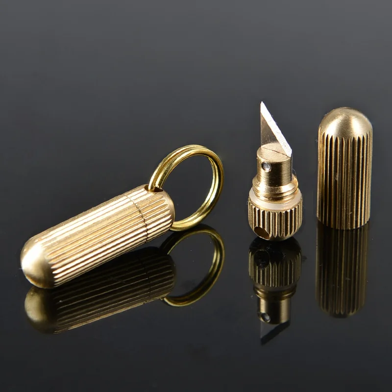 Mini Zipper Keychain Portable Pendant Cutting Tool Capsule Knife Outdoor Survival Emergency Stainless Steel EDC Key Ring | Спорт и