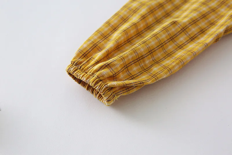 Baby Girls Plaid Dress Korean Style Autumn New Chic Children Princess Dresses Lace Collar Robe Toddlers Kids Clothes