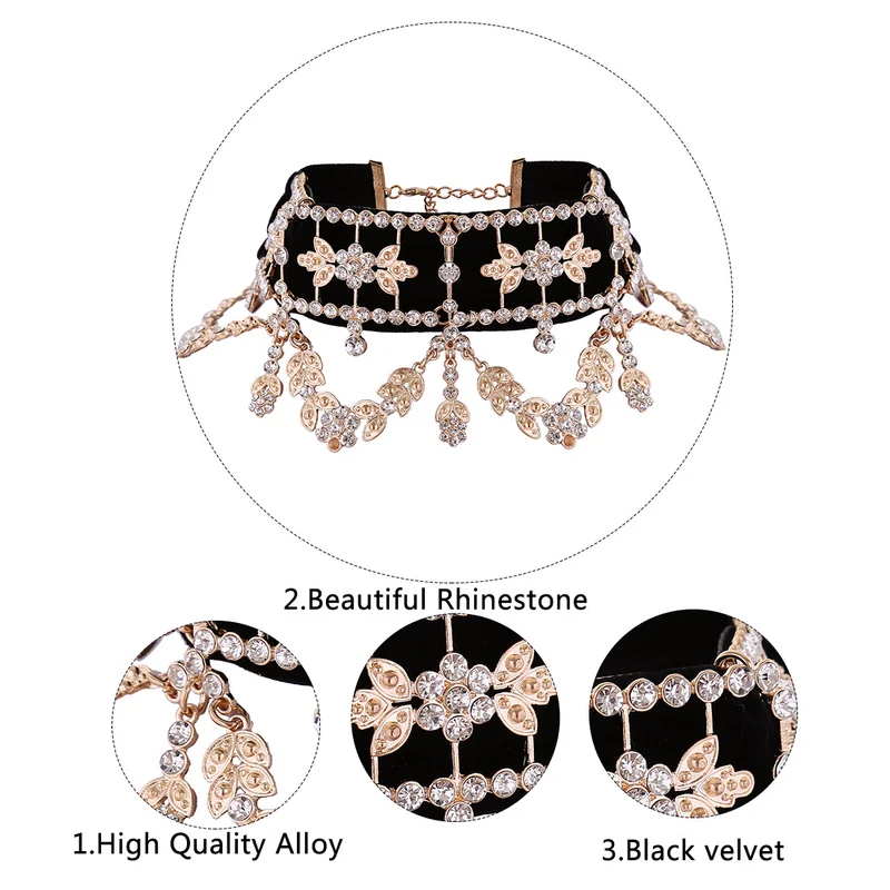 New Fashion Maxi Choker Necklace for Women Crystal Pendant Collar Rhinestone Wedding Bridal Jewelry Colliers Colar Bijous Femme | Украшения