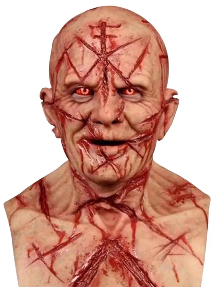 Хэллоуин ужасная маска латексный поглощающий головной убор дом с привидениями