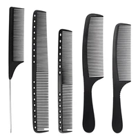 professional hairdressing carbon comb heat resistant hair comb cutting comb set 5 designs hair comb barber styling hair comb