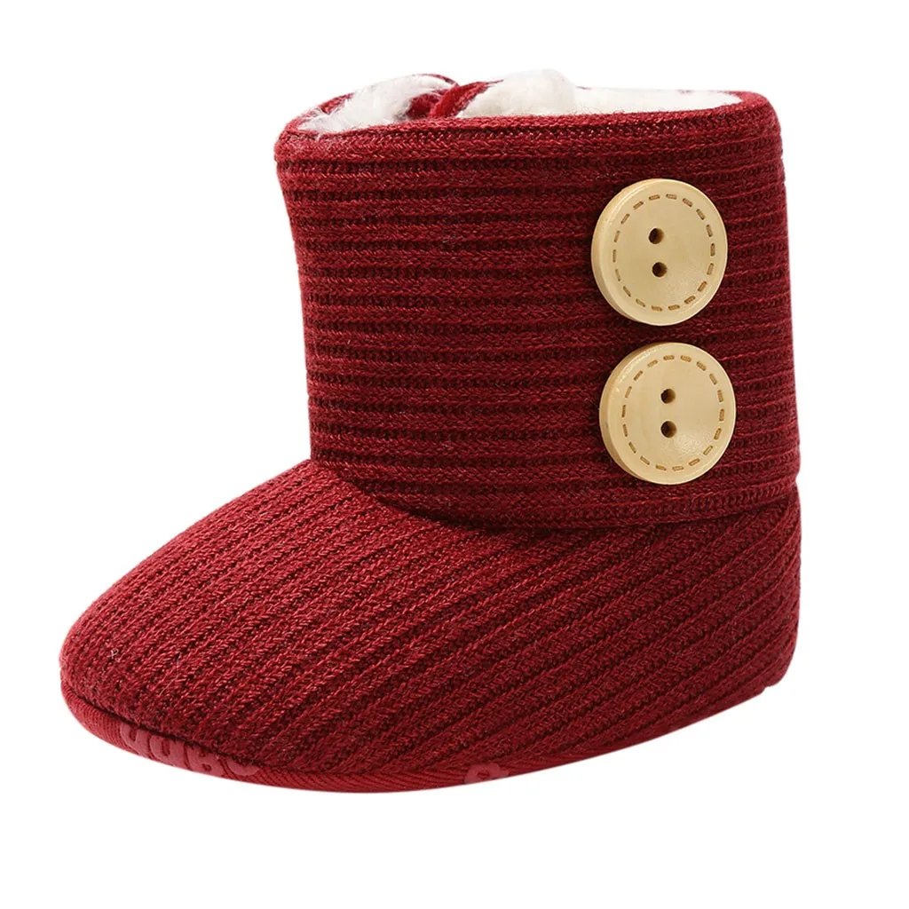 Toddler Kids Baby Girls Boys Winter Warm Solid Button Snow Boots Bootie Shoes kids shoes children детская обувь для девочек#G30