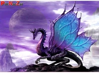 parnarzar 5d blue dragon winged diamond painting round drilling kits for adults stuck arts crafts for home wall decor