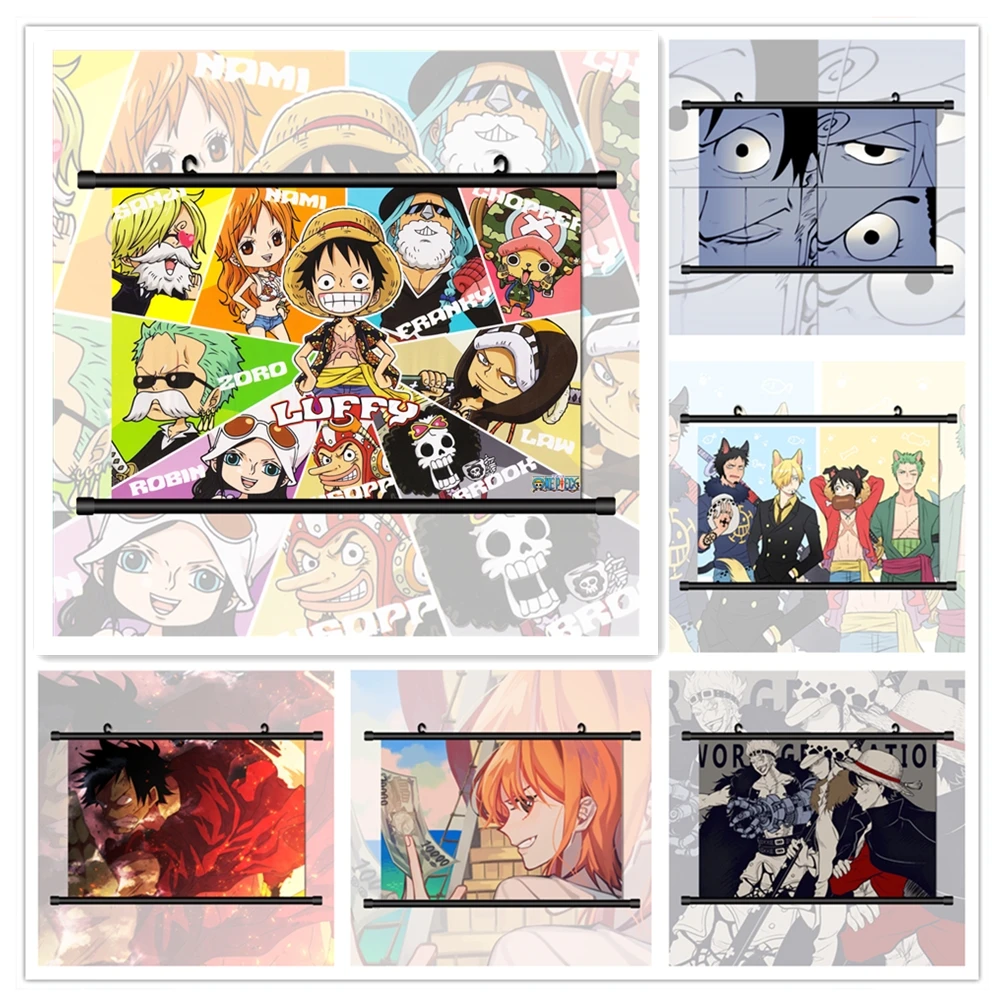 

One Piece Luffy Zoro Sanji Law Usopp Anime Manga HD Print Wall Poster Scroll