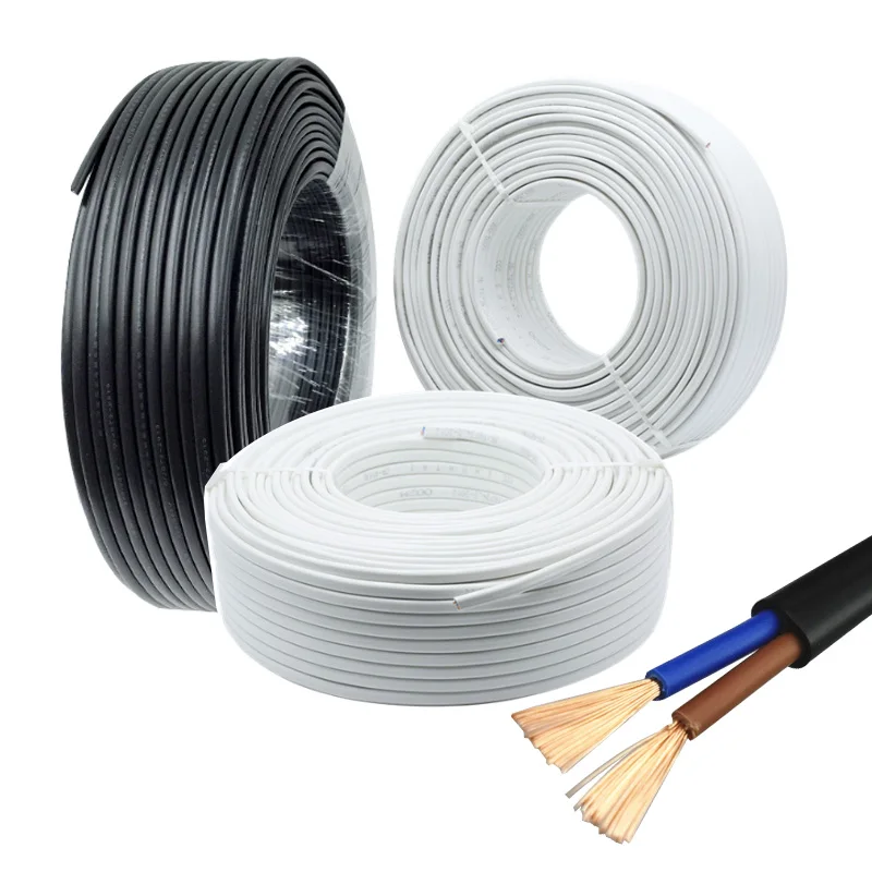 Электрический Удлинительный провод 2 Pin 10M 20M 18AWG 20AWG 22AWG 24AWG RVV белый черный