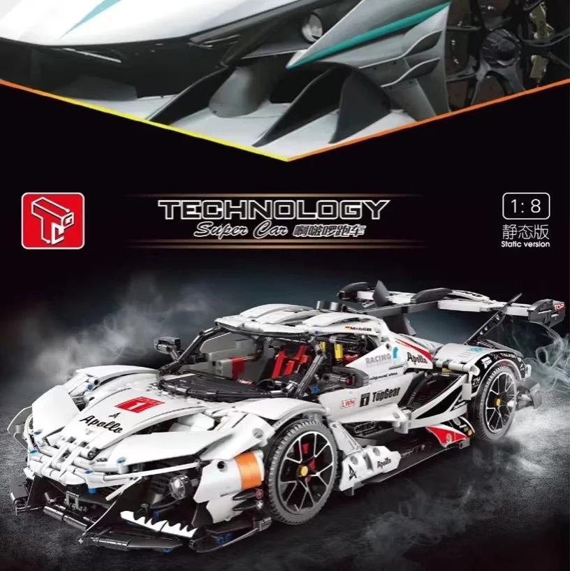 

Technology Building Blocks RC White Sports Car Luxury Expedition Remote Control Super Vehicle Racer Bricks Assembly Toy Boy Gift