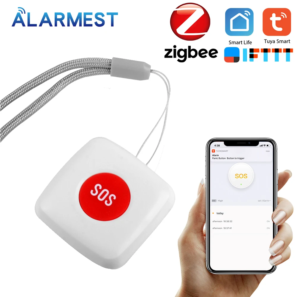 ALARMEST Zigbee Беспроводная Аварийная кнопка SOS/пейджер аварийной сигнализации для