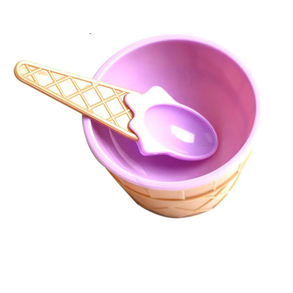 purple Слайм миска коробка ложка пушистые контейнеры DIY комплект аксессуары Детский пластилин чаша игрушки Дети еда играть мороженое чаша - Цвет: purple