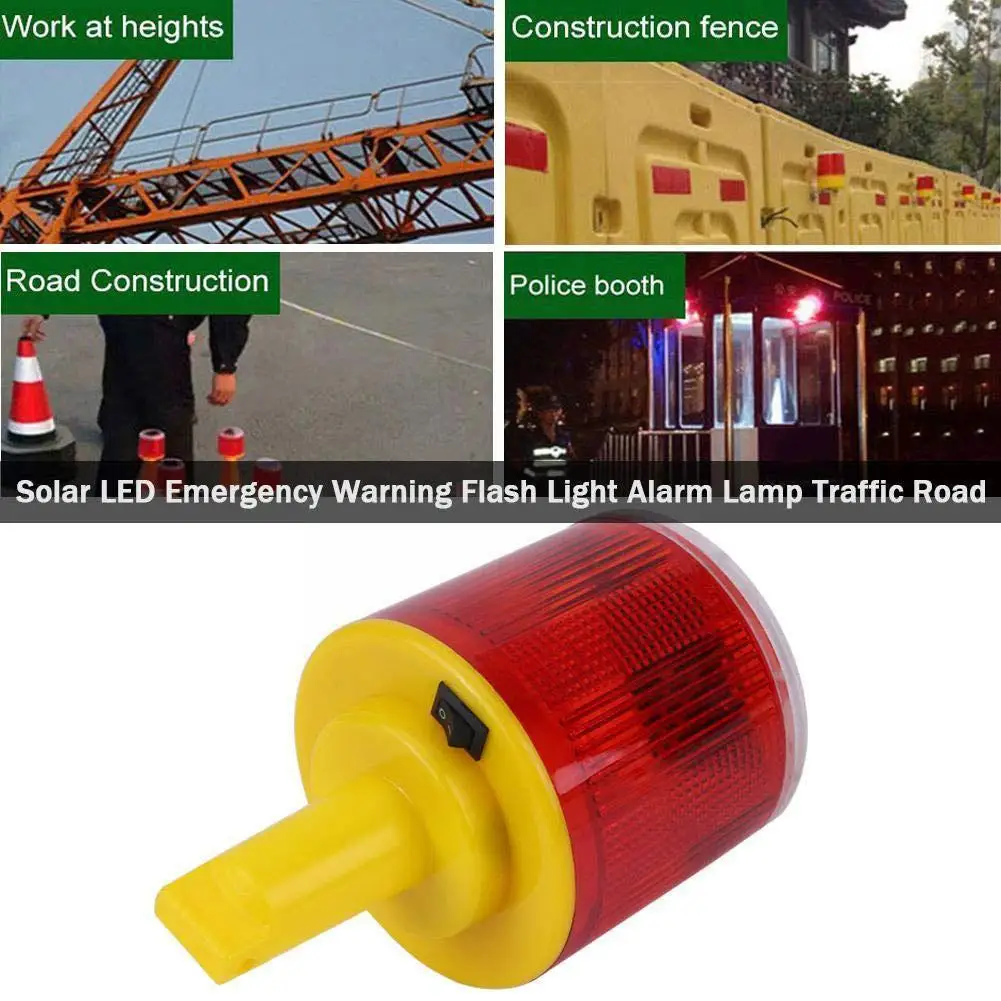Solar Powered Traffic Warning Light Led Bulb Lamp For Construction Site Harbor Road Emergency Lighting Indicator Li W1i5 | Автомобили и