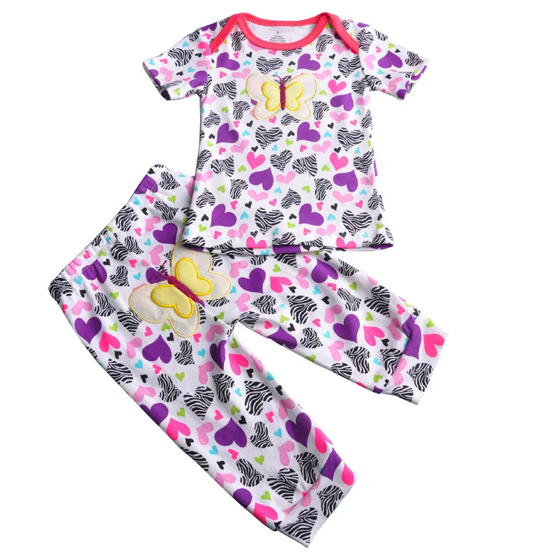 

2 Packs Cartoon Baby's Sets Cotton Short Sleeve T-shirt + Pants Kids Girls Underwear Toddler Sleepwear Infant Boys Clothes