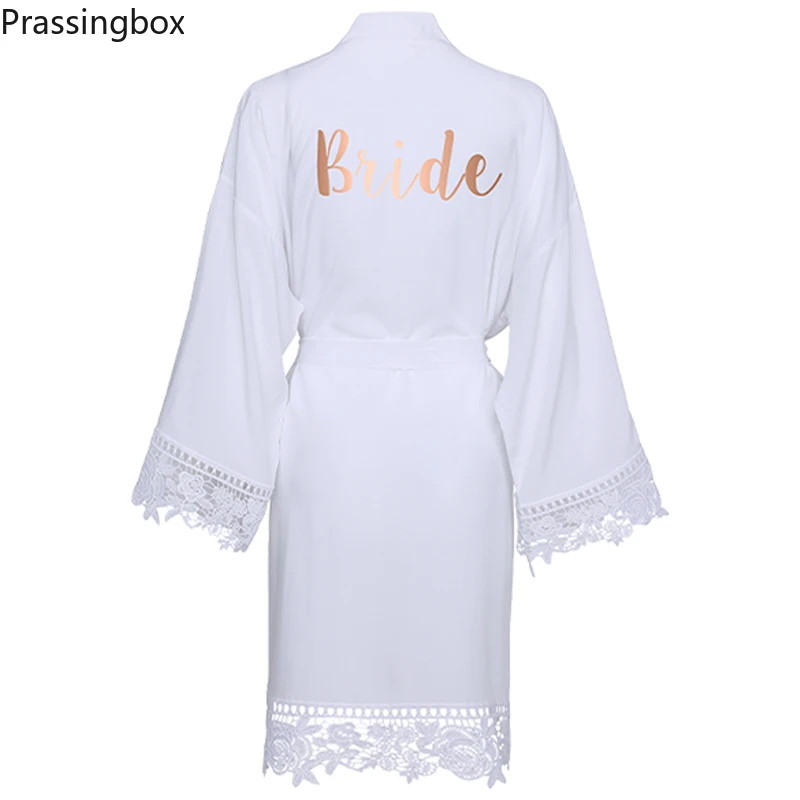 Rayon Cotton Lace Robe Print Custom Bride Robe Bridesmaid Robes Women Wedding Bridal Robe Bathrobe Sleepwear Light Blue Robe