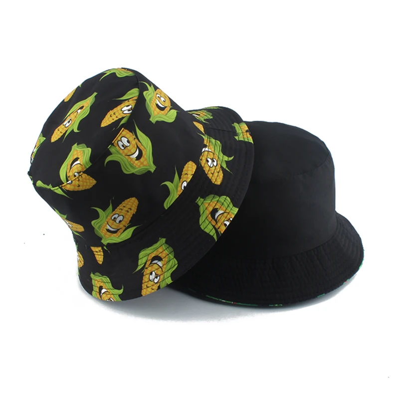 

Cartoon Cute Bucket Hat Women Men Summer Fisherman Hat Street Hip Hop Bucket Cap Double Side Fishing Bob Hat