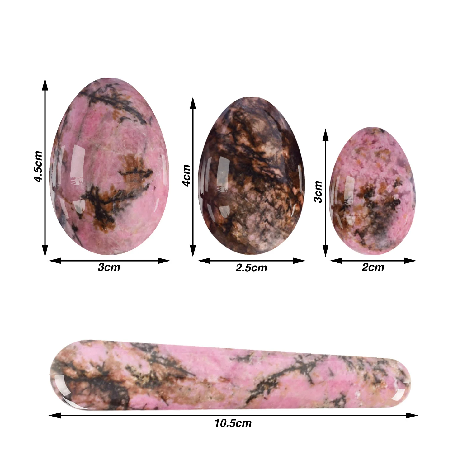 

Yoni Eggs Wholesale Set Massage Stick Natural Rhodonite Stone for PC Muscle Kegel Exercise Vaginal Tightening Healing Ball