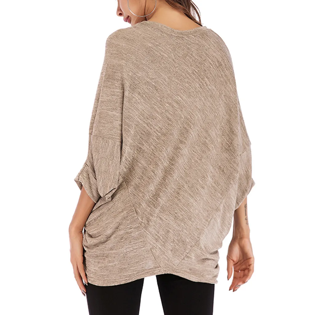 Свободный облегающий свитер OSTRICH большого размера с круглым вырезом и рукавами