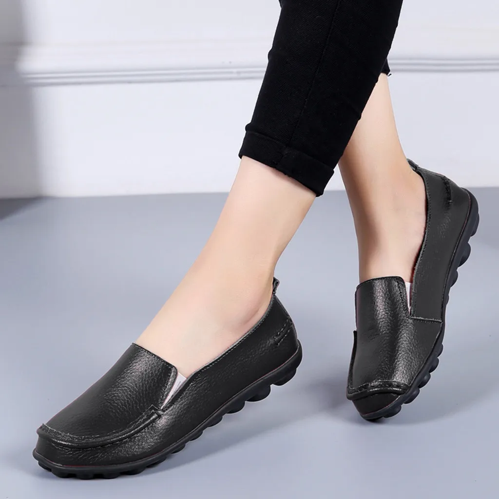 Женская обувь размера плюс туфли на плоской подошве женские лоферы для медсестры