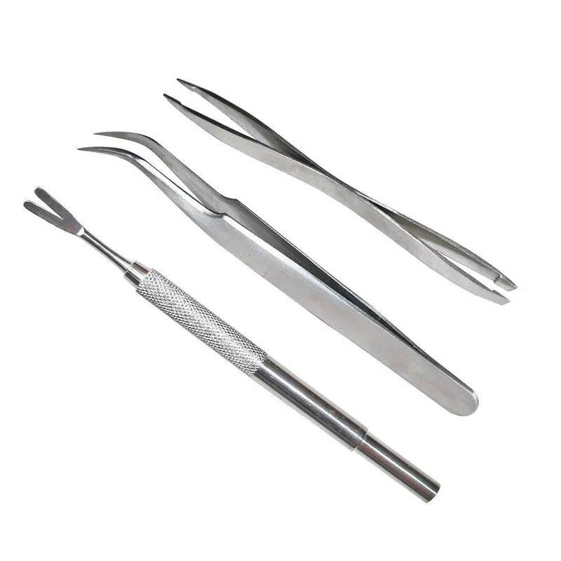 

3Pcs Pet Flea Treatment Tick Removal Tools Set Stainless Steel Fork Tweezers Clip Pet Supplies Tick Picker Flea Removal Tool
