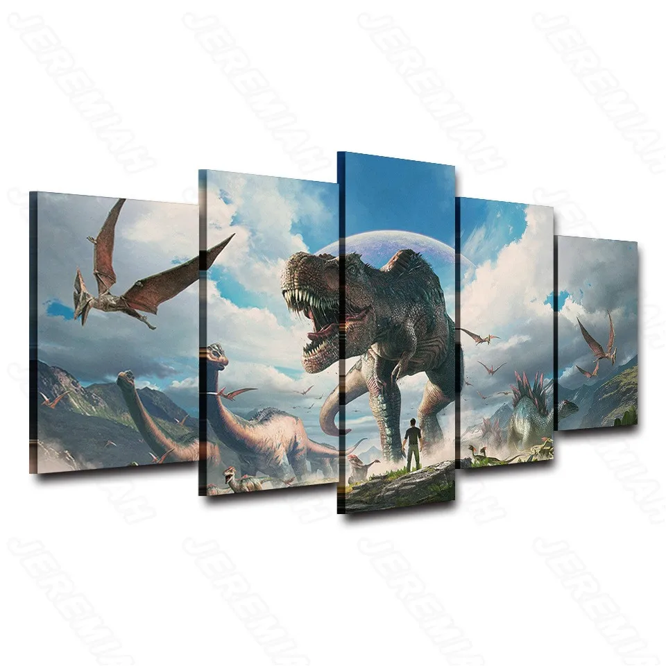 

Mighty Tyrannosaurus Poster Nordic Style Wall Art Canvas Print Painting Modern Living Room Decoration