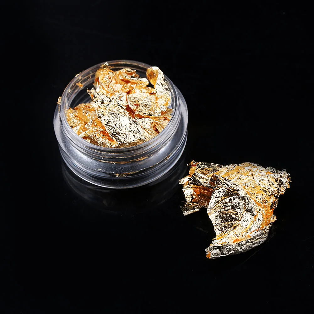 1 коробка Золотая зеркальная алюминиевая фольга бумажная наклейка для ногтевого