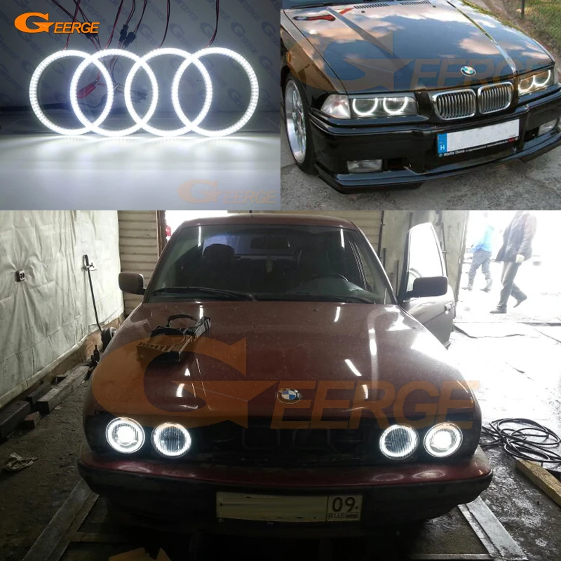Для BMW E30 E32 E34 отличный ультра яркий SMD светодиодный комплект колец ангельские