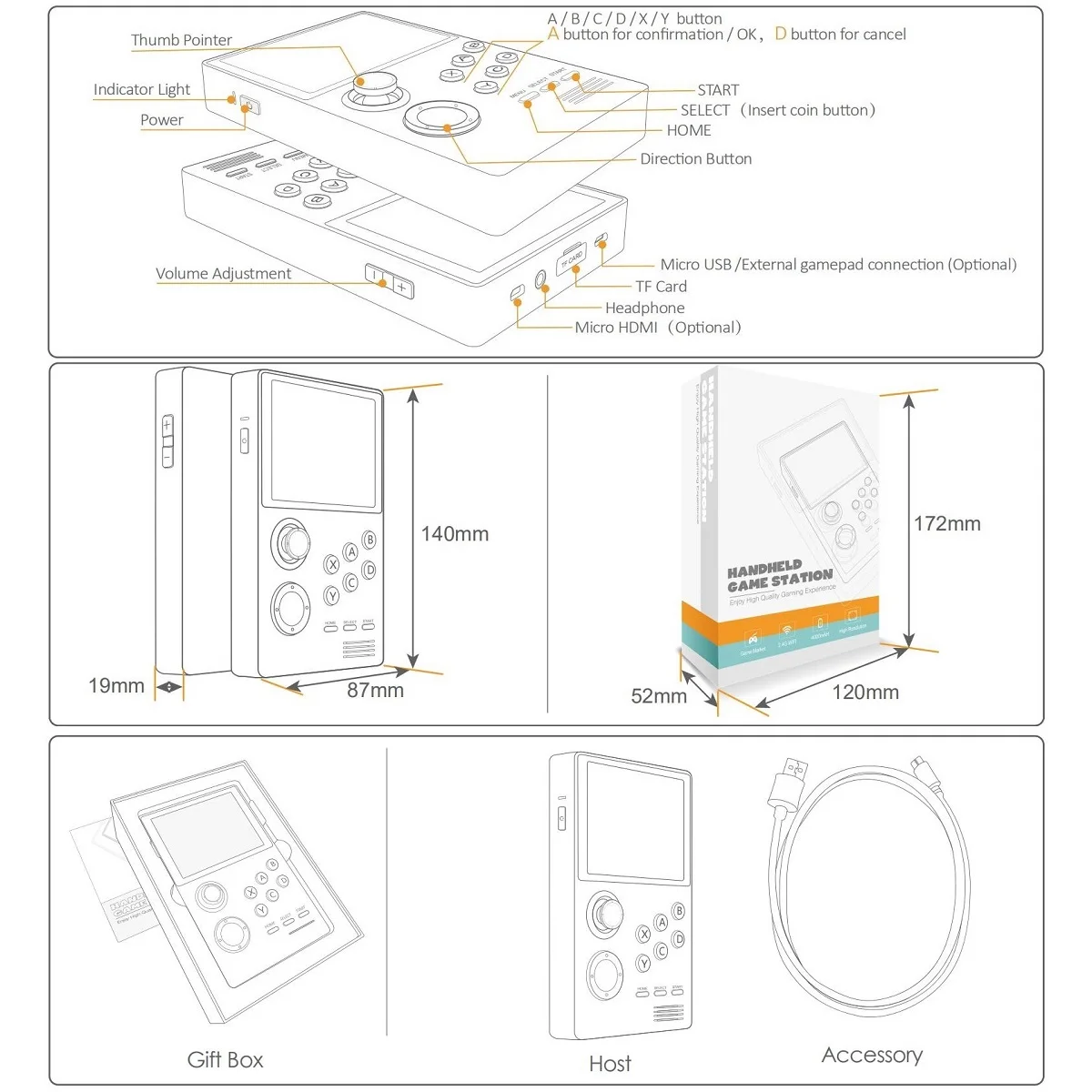 Новая портативная Ретро игровая консоль Pandora's Box Mini 2006 мультиигры в 1 аркадная