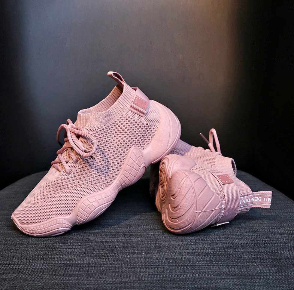 

Chunky sneakers women breathable knitted mesh casual sock shoe comfortable sports footwear women platform sneaker 2021