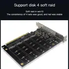 Плата расширения PCI-E X16, 4 диска, плата расширения сигнала PCI-E, карта массива PH44 NVME 4 disk, поддерживает SSDM.2 PCI-E устройство M.2