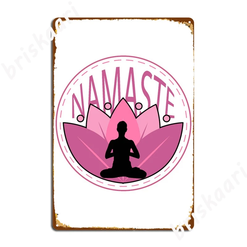 

Йога Намасте Лотос подарком для друзей и близких металлические знаки домашнего декора стены Клубные вечерние проектирование жестяная выве...