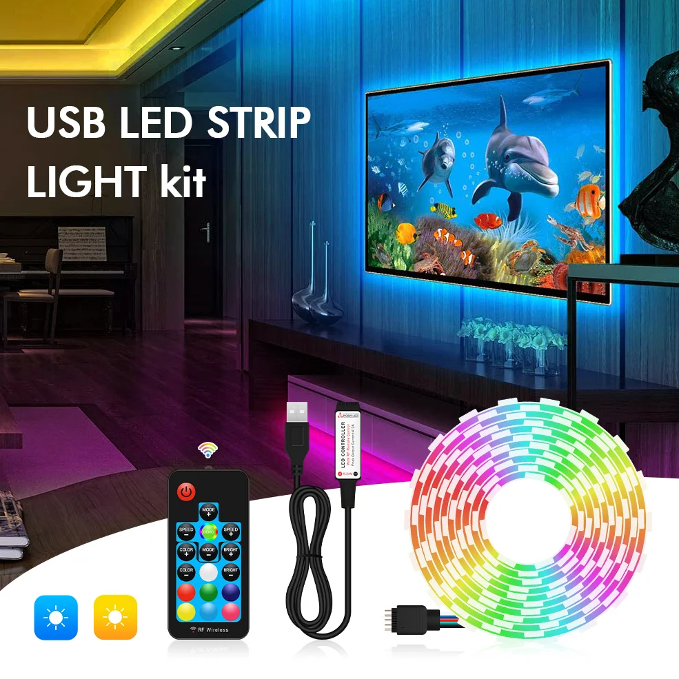 USB Светодиодная лента RGBW RGBWW 5050 SMD гибкая светодиодная для HD ТВ фонового освещения