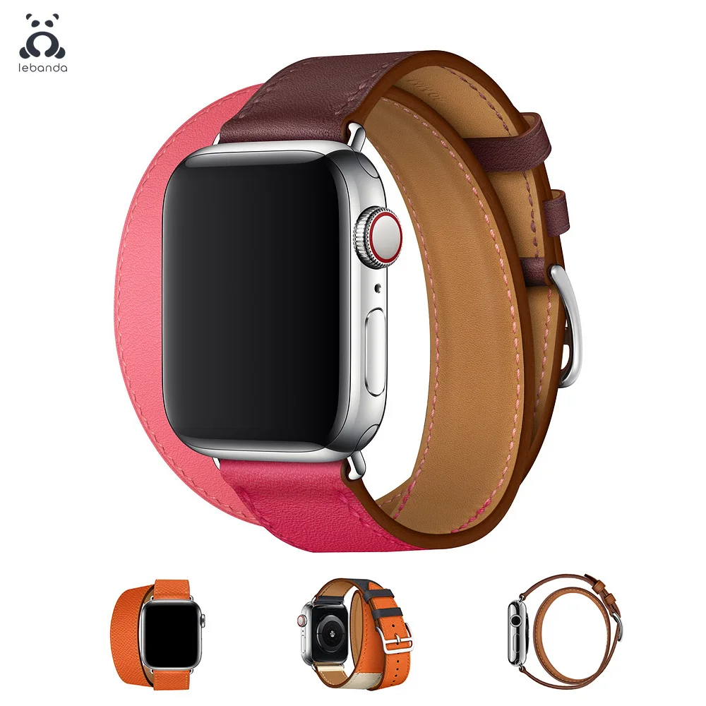 

Lebanda double tour band suitable for Apple Watch series 7 6 SE 5 4 3 2 high quality apron extra long belt suitable for iwatch