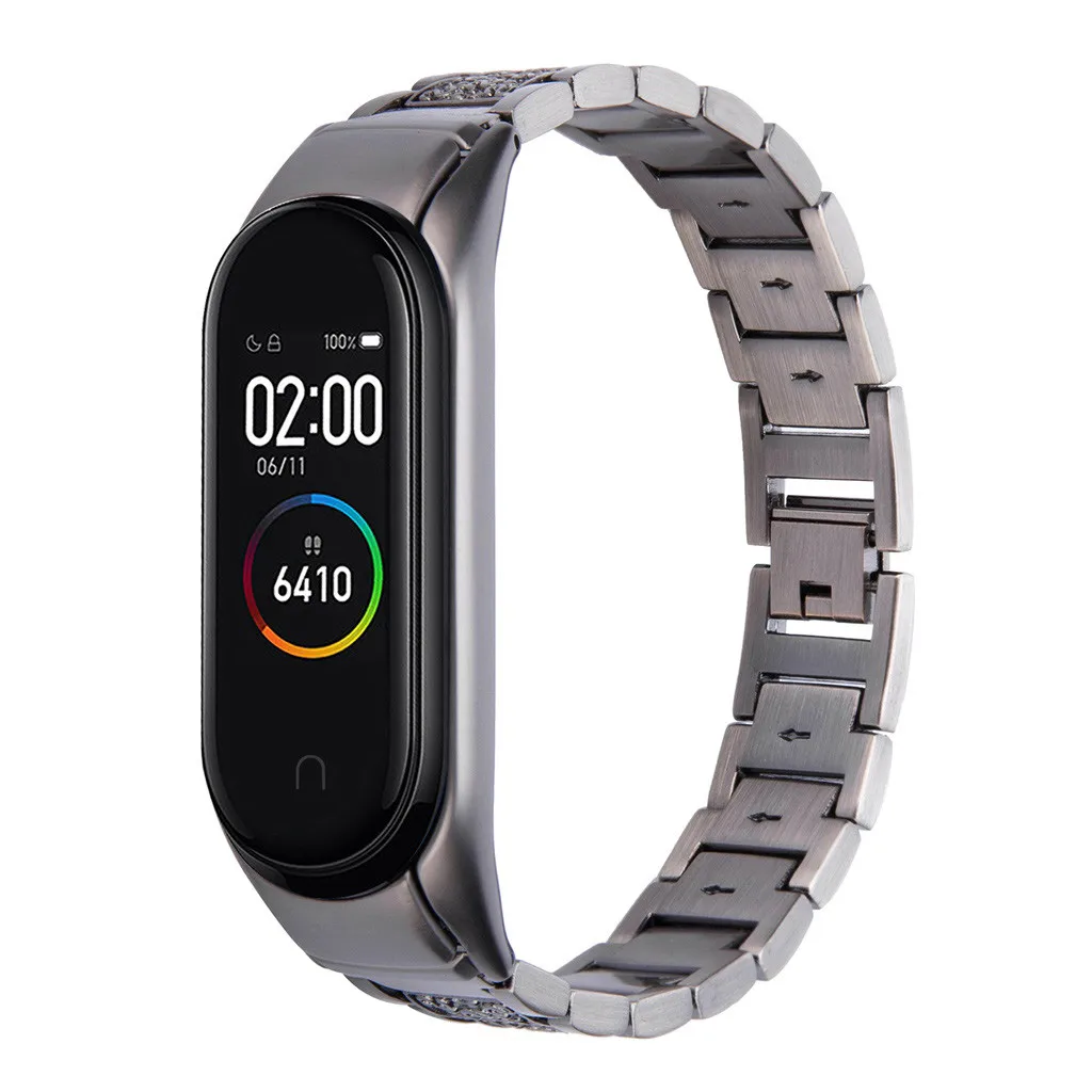 Сменный сетчатый ремешок из нержавеющей стали для браслета Xiaomi Mi Band 4 наручных