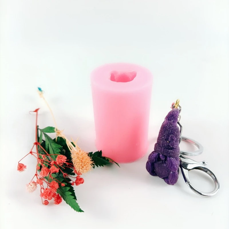 

Handmade 3D Gnome Keychain Resin Mold Lucky Dinosaur Gnome Decoration Pendant Silicone Resin Casting Mold Craft Tools