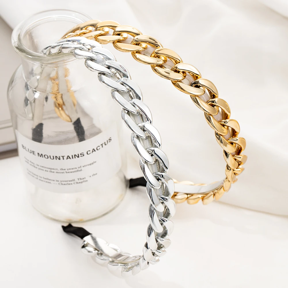 

Korean Metal Chain Headband Female Niche Design Sense Temperament Headband Wild Outing Personality Retro Hair Accessories