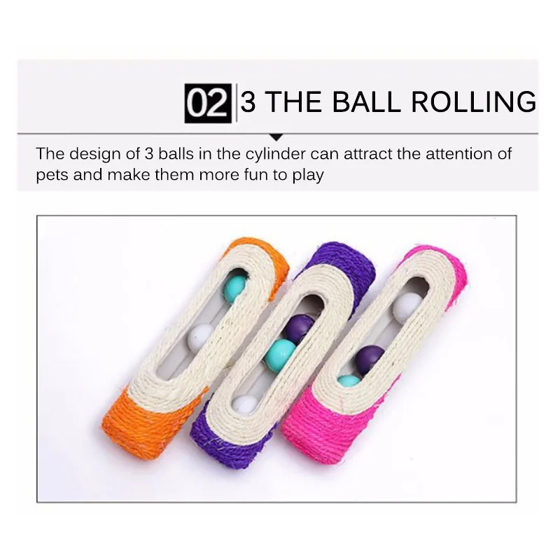 Случайный Когтеточка для когтеточки катящийся туннель сизаль мяч в ловушке с 3