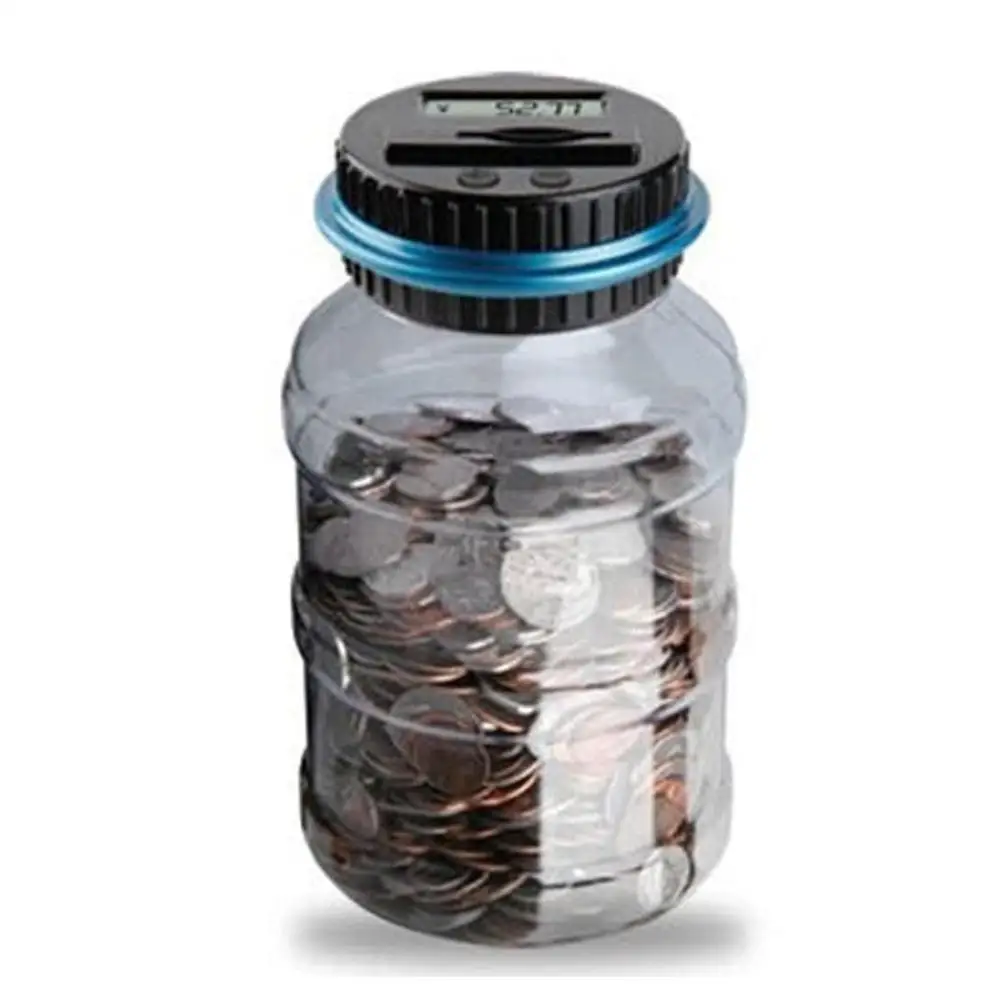 USD Saving Jar Clear Digital Piggy Bank Coin Savings Counter LCD Counting Money Change Vintage Gift For Children H5 | Дом и сад