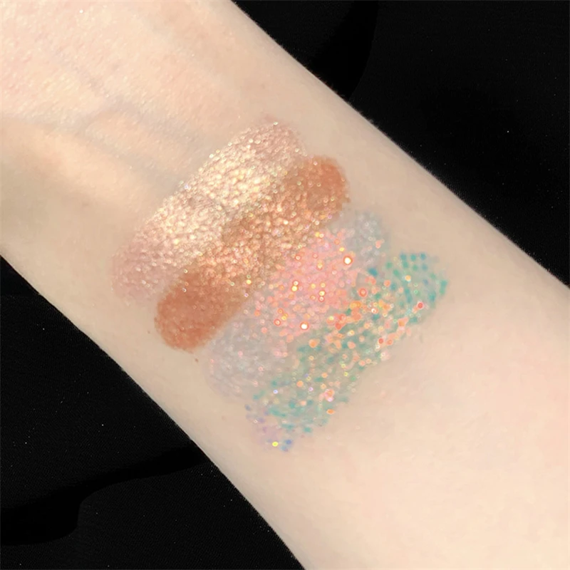 4 цвета палитра теней для век блестящие перламутровые водостойкие зеркальные