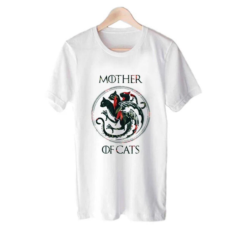 Футболка большого размера с цветами для мамы и кошки женская футболка забавными