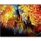 Алмазная 5d картина сделай сам, мозаика из страз Гарри замок в осени, вышивка крестиком, квадратныекруглые алмазные стразы, декоративные картины