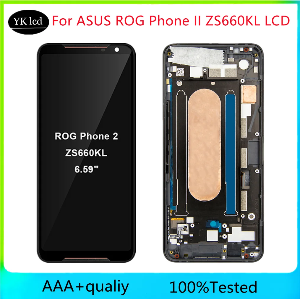 

Original 6.59" For ASUS ROG Phone II ZS660KL LCD Display Touch Digitizer Screen Assembly I001D I001DA I001DE I001DC I001DB